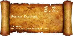 Benke Konrád névjegykártya